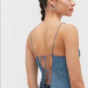 SOLD amelia plaid tie back cami